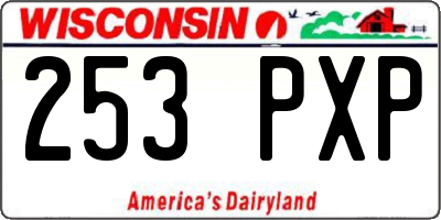 WI license plate 253PXP