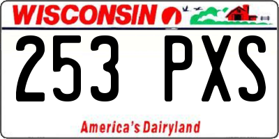 WI license plate 253PXS