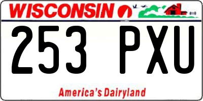 WI license plate 253PXU