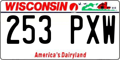 WI license plate 253PXW