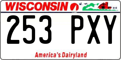 WI license plate 253PXY