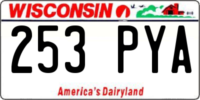 WI license plate 253PYA