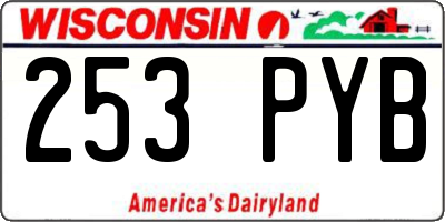 WI license plate 253PYB