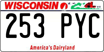WI license plate 253PYC