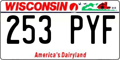 WI license plate 253PYF
