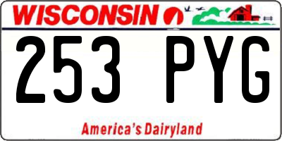 WI license plate 253PYG