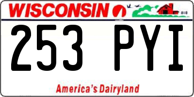 WI license plate 253PYI
