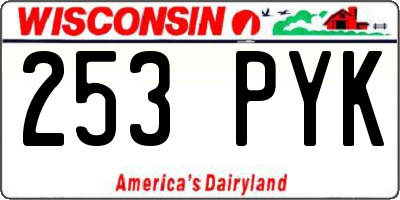WI license plate 253PYK