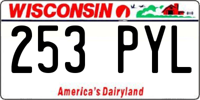 WI license plate 253PYL