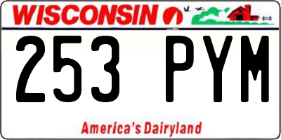 WI license plate 253PYM