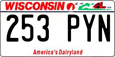 WI license plate 253PYN