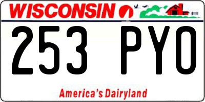 WI license plate 253PYO