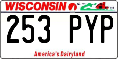 WI license plate 253PYP