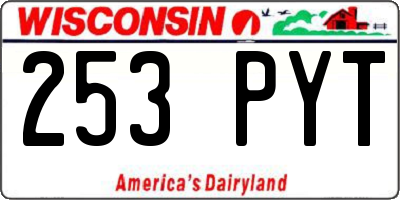 WI license plate 253PYT