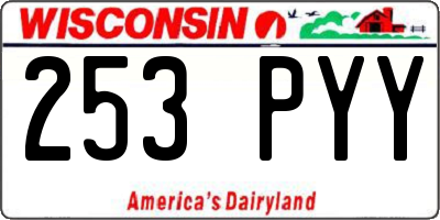 WI license plate 253PYY