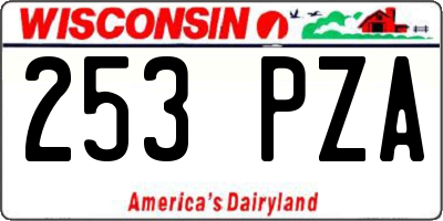 WI license plate 253PZA