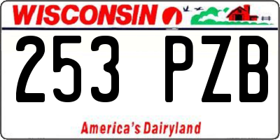 WI license plate 253PZB