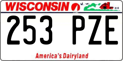 WI license plate 253PZE