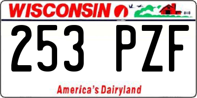 WI license plate 253PZF