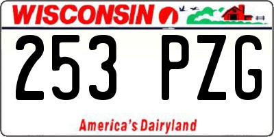 WI license plate 253PZG
