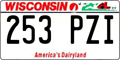 WI license plate 253PZI