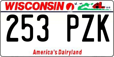 WI license plate 253PZK