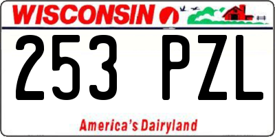 WI license plate 253PZL