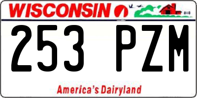 WI license plate 253PZM