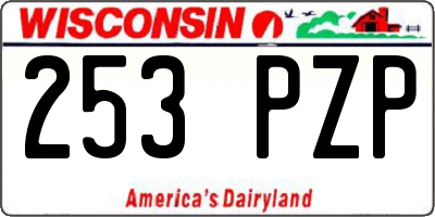 WI license plate 253PZP