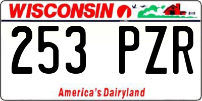 WI license plate 253PZR