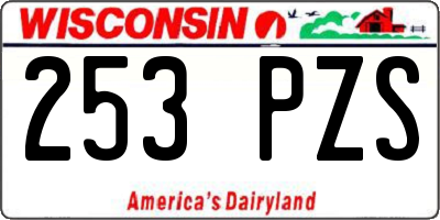 WI license plate 253PZS