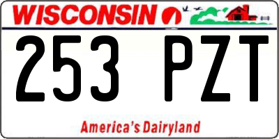 WI license plate 253PZT