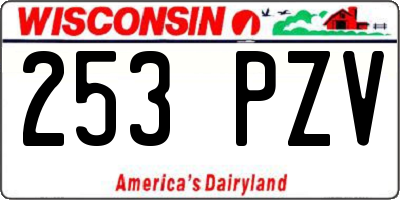 WI license plate 253PZV