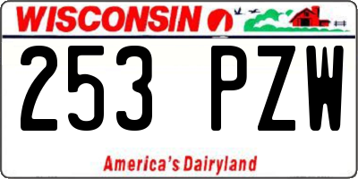 WI license plate 253PZW