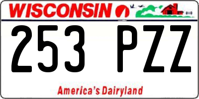 WI license plate 253PZZ