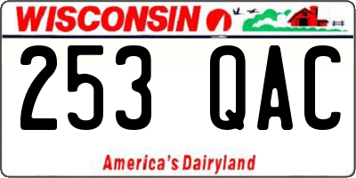 WI license plate 253QAC