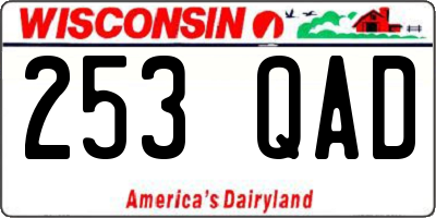 WI license plate 253QAD