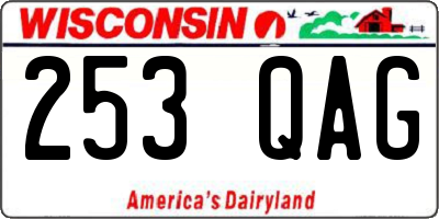 WI license plate 253QAG