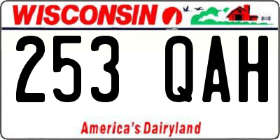 WI license plate 253QAH