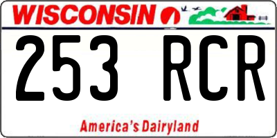 WI license plate 253RCR