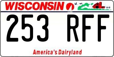 WI license plate 253RFF