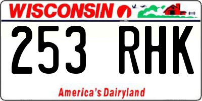 WI license plate 253RHK