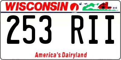 WI license plate 253RII