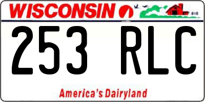 WI license plate 253RLC