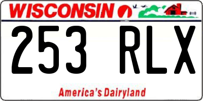 WI license plate 253RLX