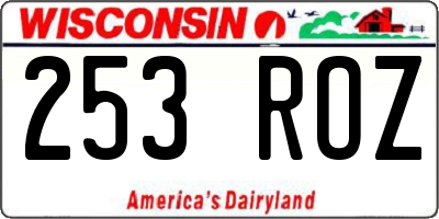 WI license plate 253ROZ