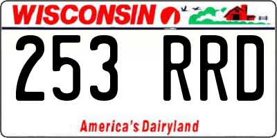 WI license plate 253RRD