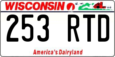 WI license plate 253RTD