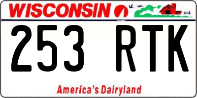 WI license plate 253RTK