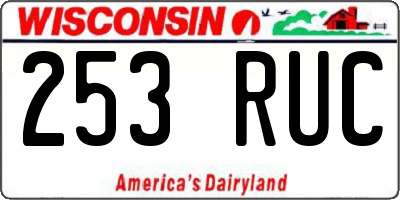 WI license plate 253RUC
